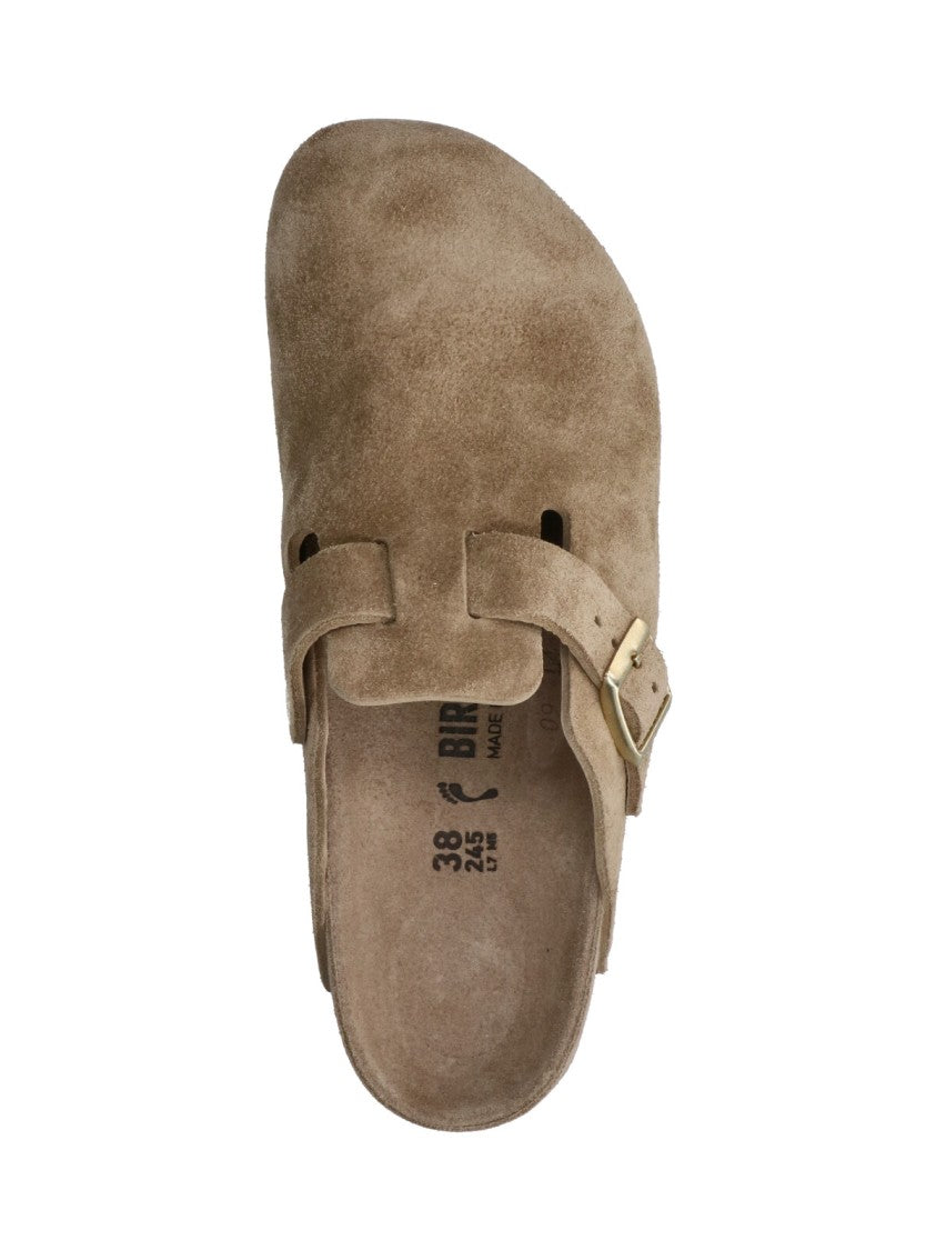 Birkenstock Taupe Boston Suede Mules