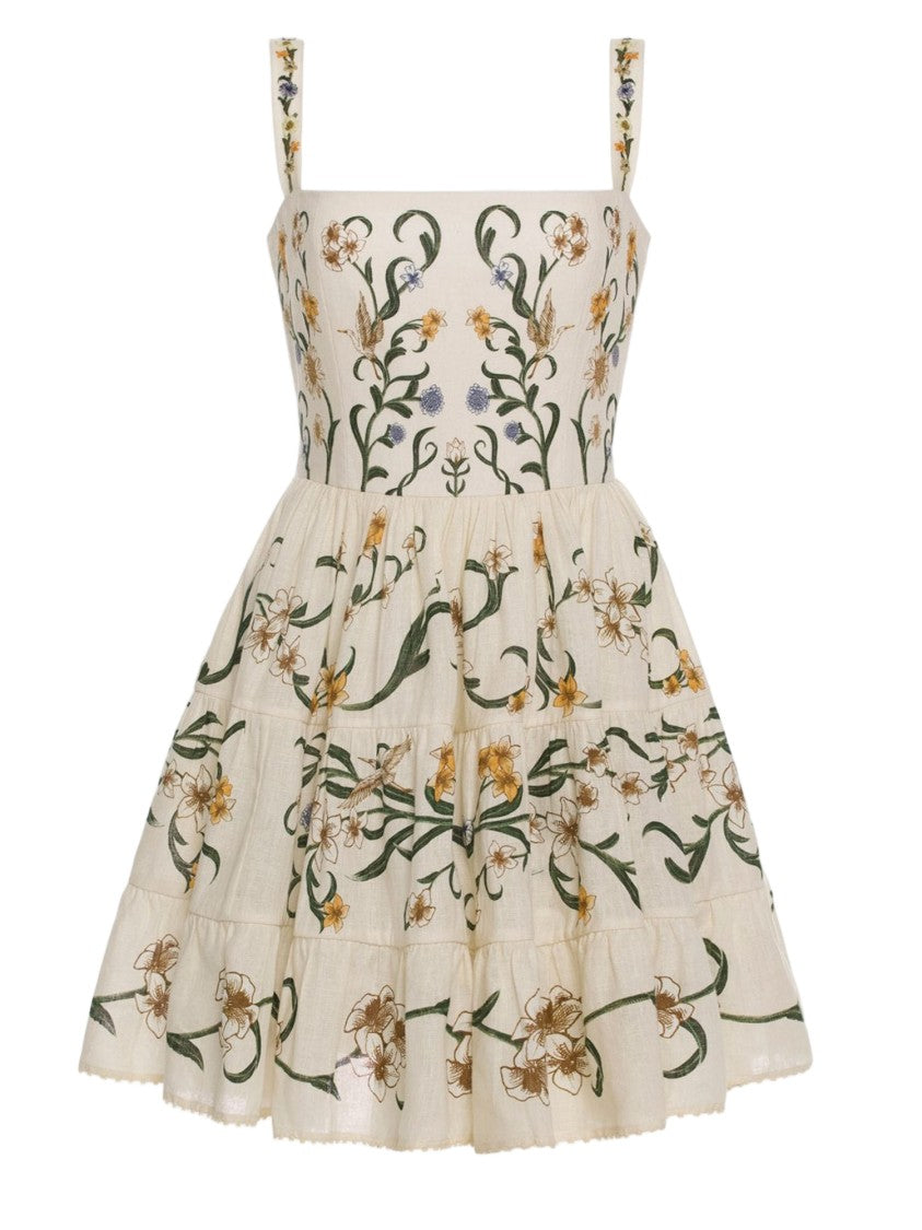 Agua By Agua Bendita Floral Mini Dress With Thin Straps