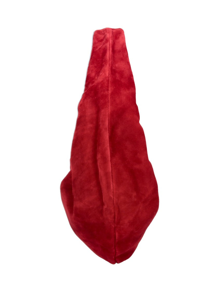 Khaite Red Calf Leather Mini Hobo Bag With Gold Logo Detail
