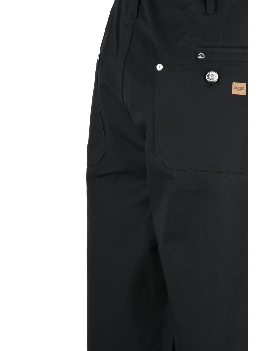 Mo5ch1no Jeans Baggy Tapered Leg Pants With Adjustable Drawstring