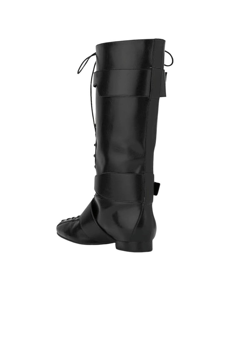 Ganni Tall Black Lace-Up Boots