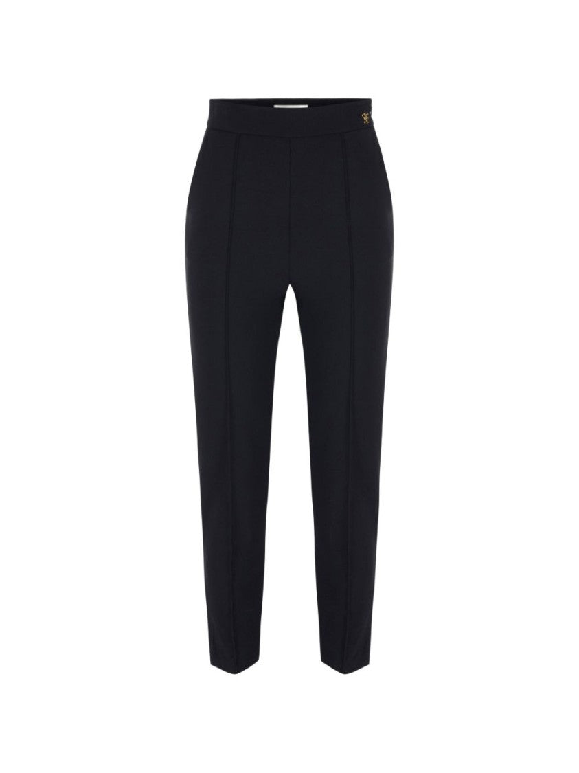 Elisabetta Franchi Black Tailored Technical Fabric Pants