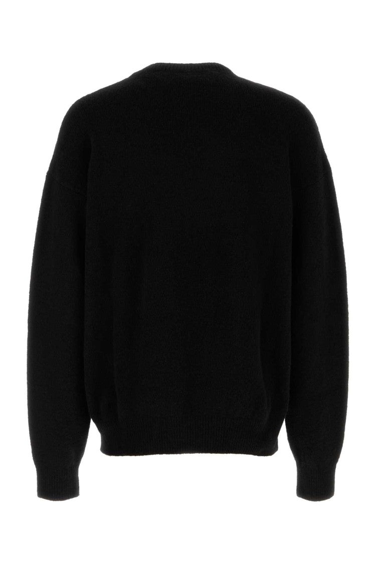Palm Angels Black Stretch Wool Blend Sweater