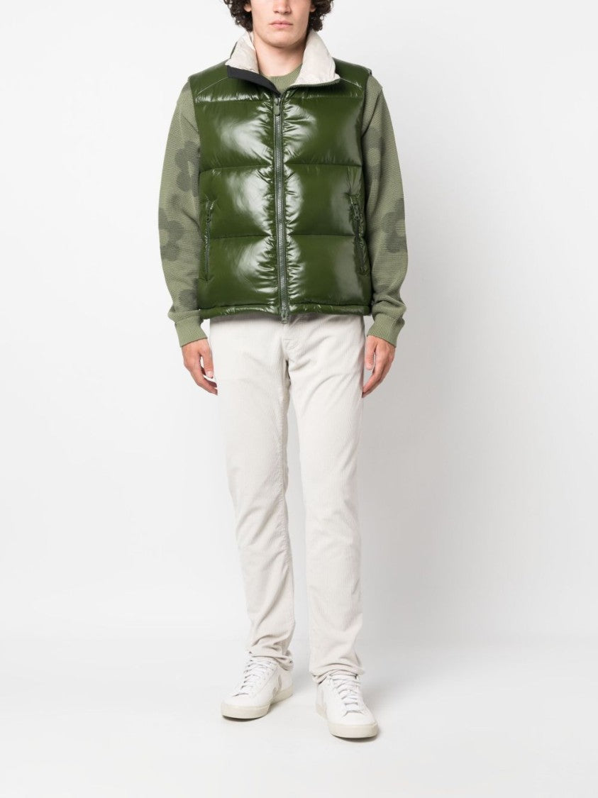 Save The Duck Padded Green Sleeveless Jacket With Finish