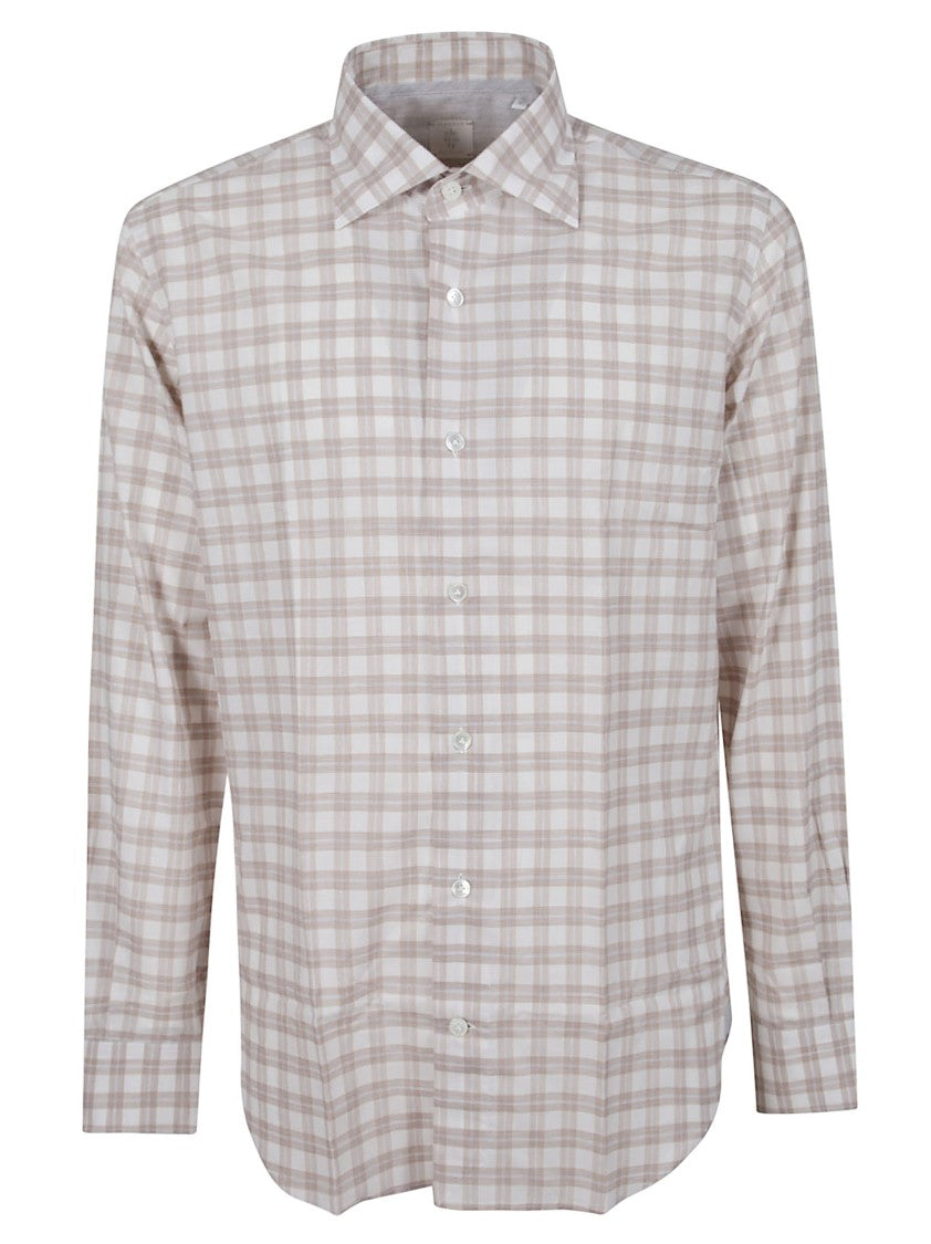 Eleventy Long-Sleeved Button-Up Shirt With Classic Collar
