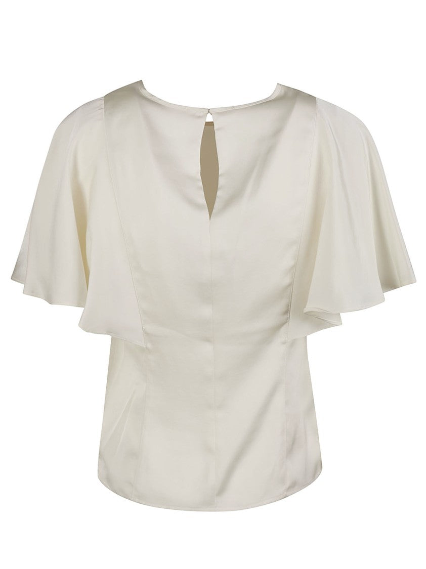 Michael Kors Flutter Sleeve Keyhole Top