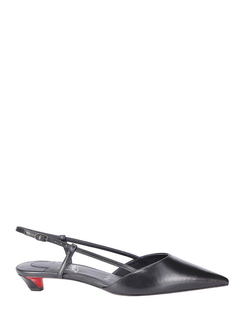 Christian Louboutin Pointed-Toe Pumps With Ankle Strap – Black