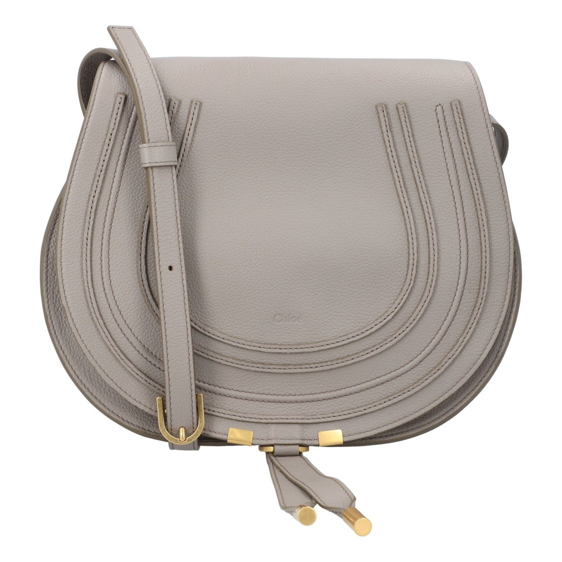 Chloé Marcie Medium Saddle Bag Grey