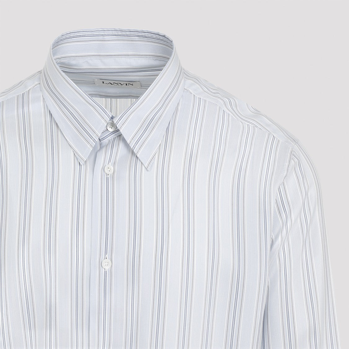 Lanvin Fitted Light Blue Silk Shirt