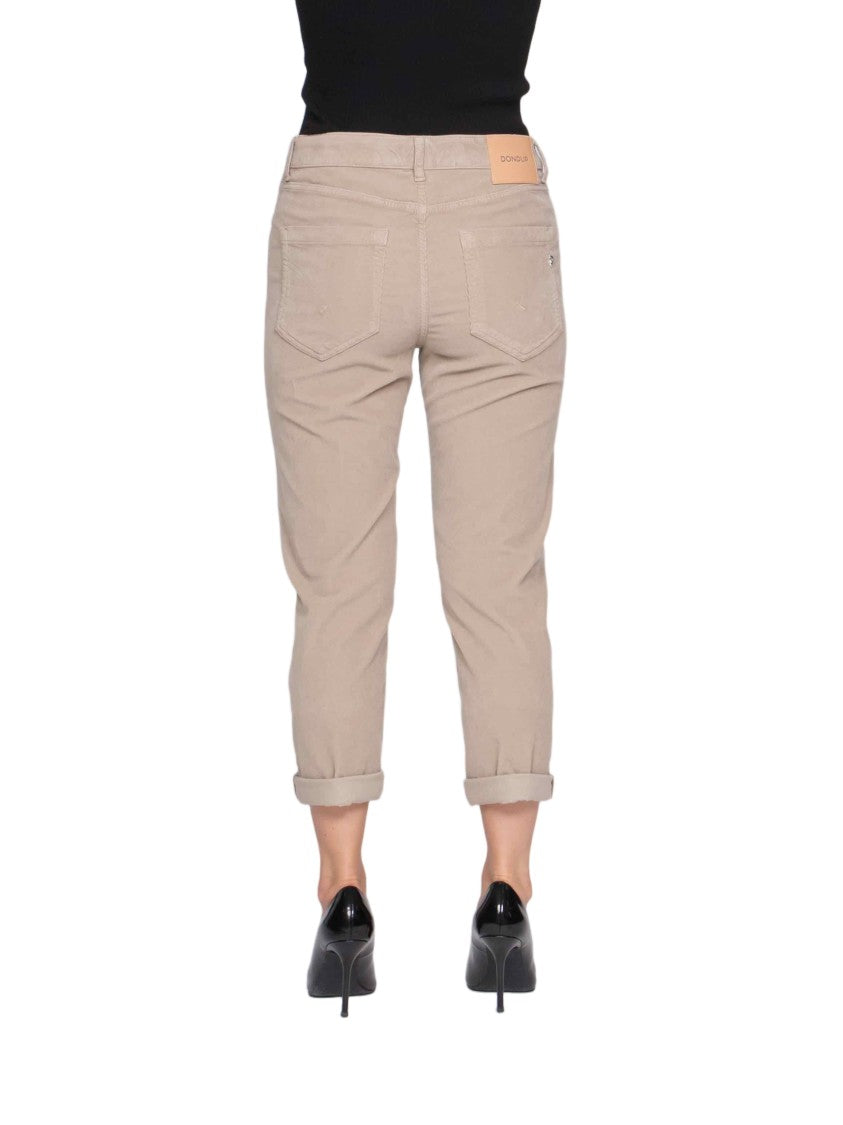 Dondup Cropped Pants With High Waist And Rolled Cuffs
