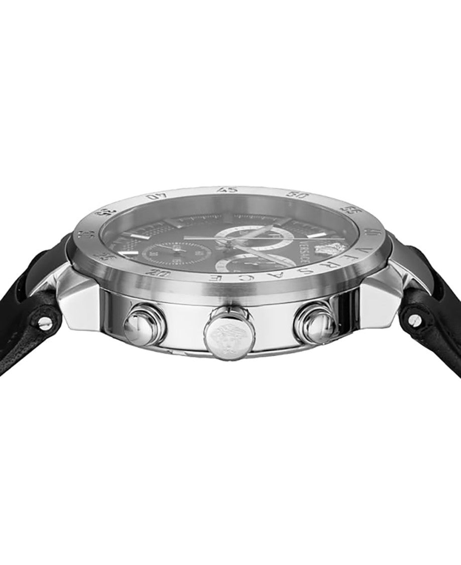 Versace Urban Mystique Chronograph Watch With Steel Case And Black Dial