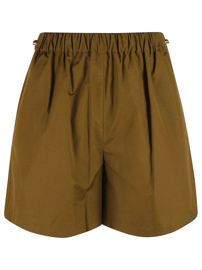 Max Mara Brown Cotton Shorts With Relaxed Fit