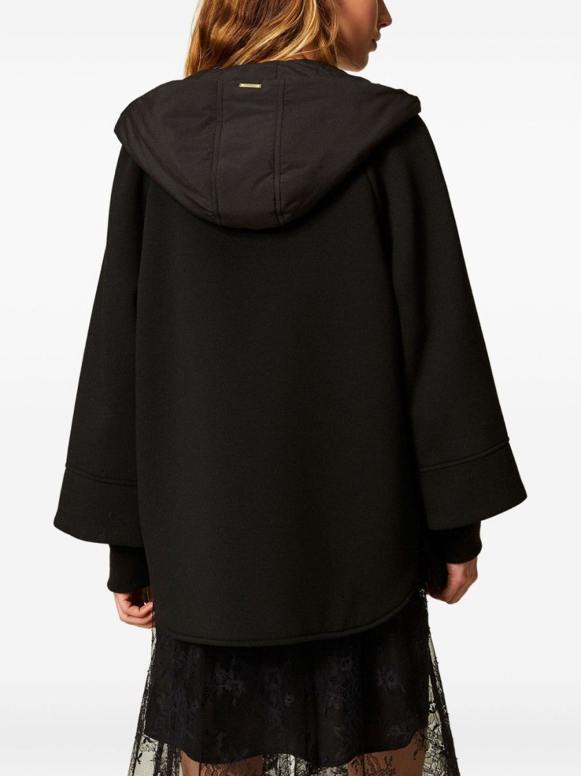 Twinset U&B Cape-Inspired Short Coat With Quilted Detailing