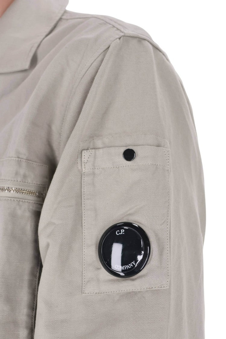 C.P. Company Grey Cotton-Linen Zip Overshirt Jacket
