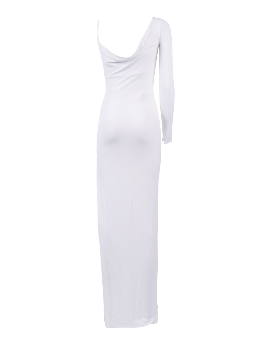Elisabetta Franchi Asymmetrical Fluid Silhouette Maxi Dress