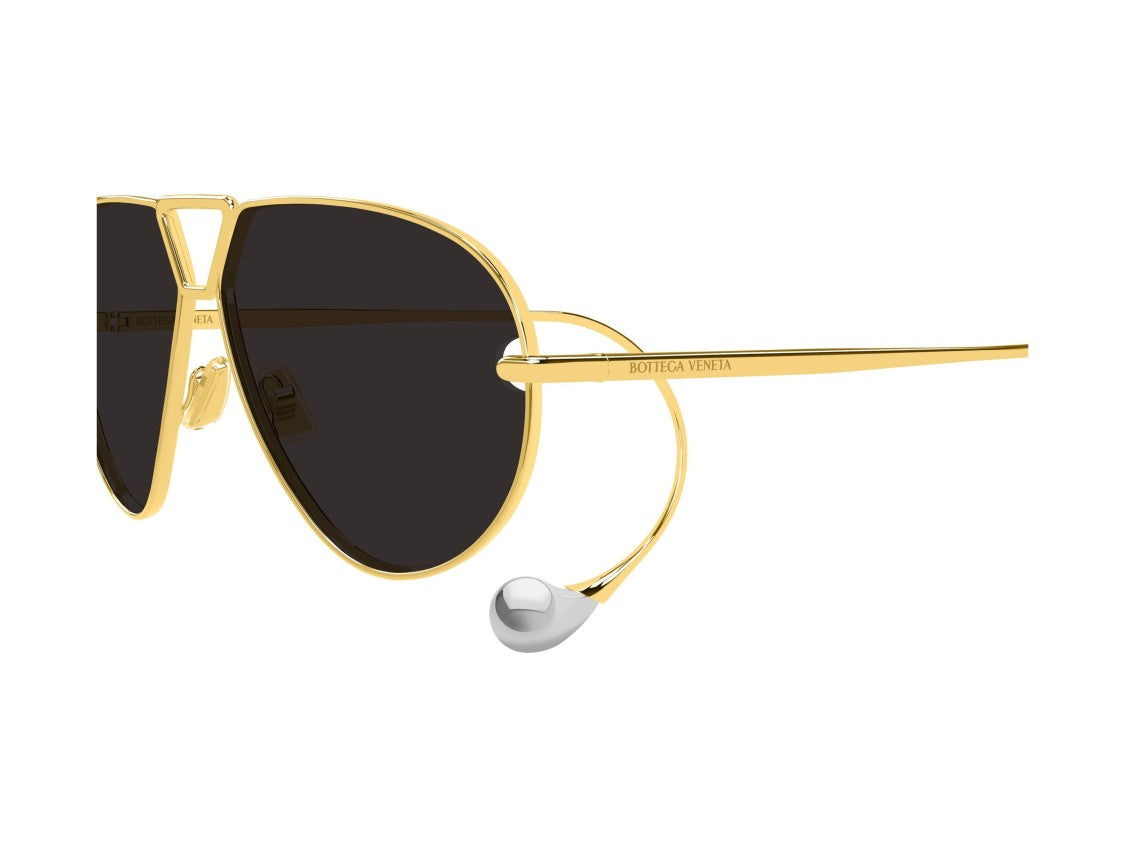 Bottega Veneta Gold Bv1437s Silver Tips Metal Aviator Sunglasses
