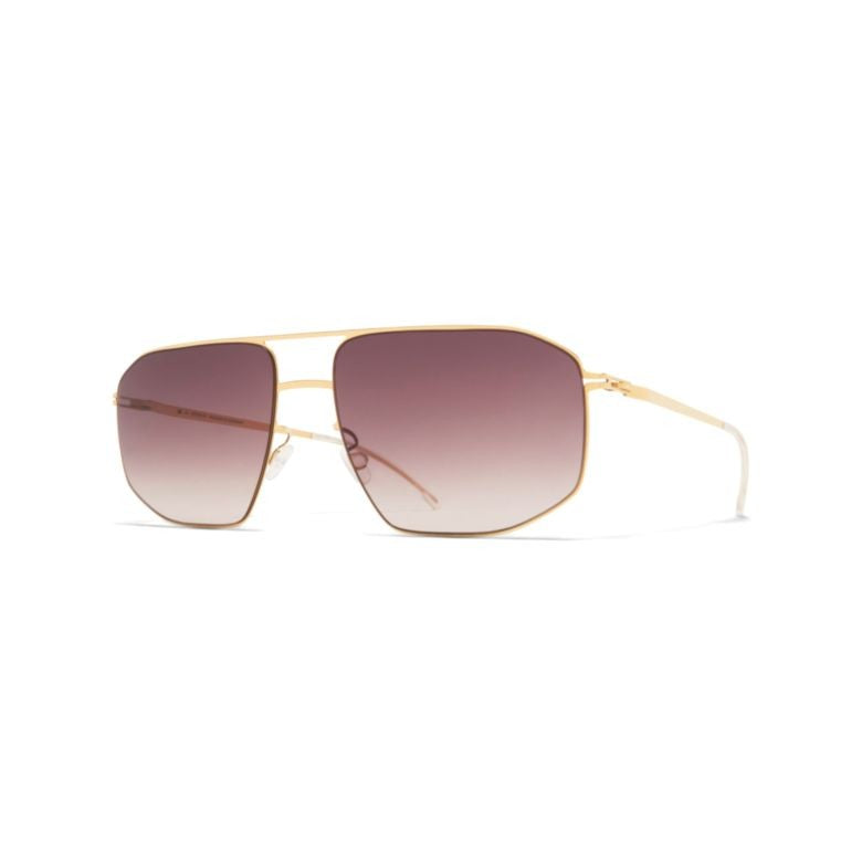 Mykita Santeri Geometric Gold Metal Sunglasses