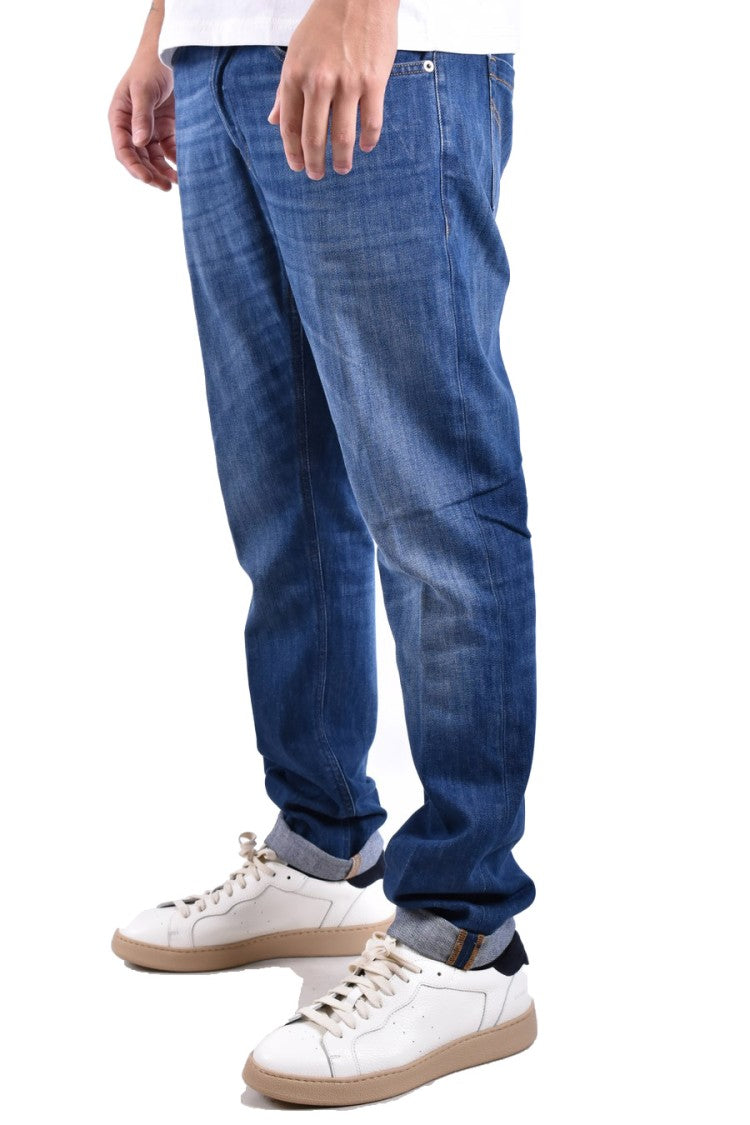 Dondup Straight-Leg Blue Denim Jeans With Classic Five-Pocket Design