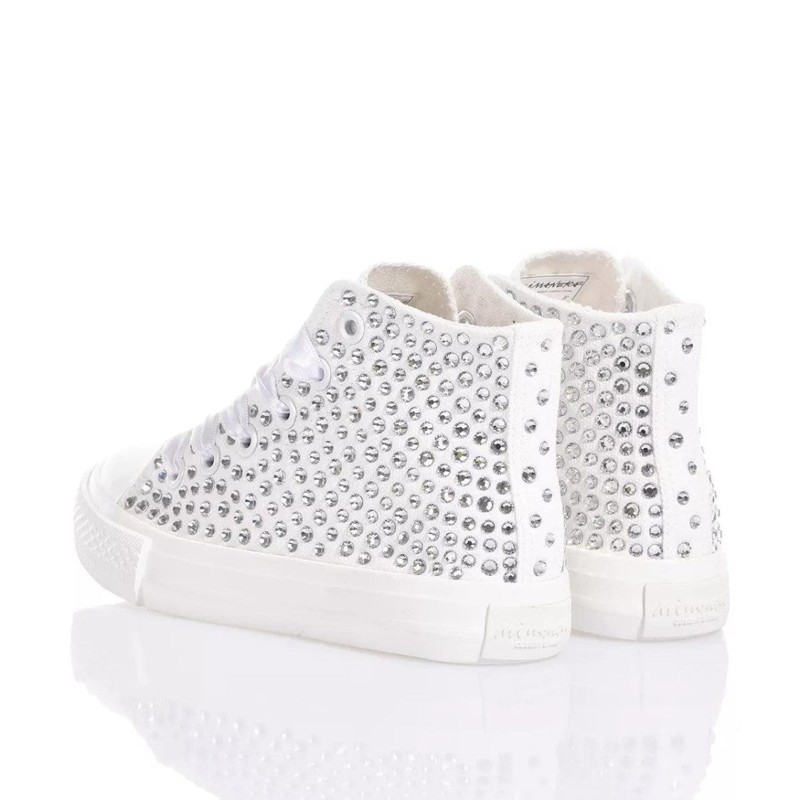Mimanera High-Top Canvas Sneakers With Swarovski Crystal Embellishments