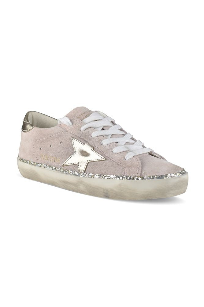 Golden Goose Pink/Nude Suede Superstar Sneakers
