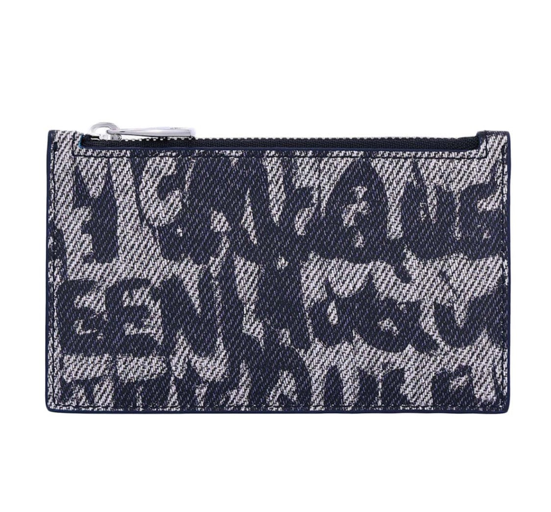 Alexander Mcqueen Textured Calf Leather Wallet With Zip Closure
