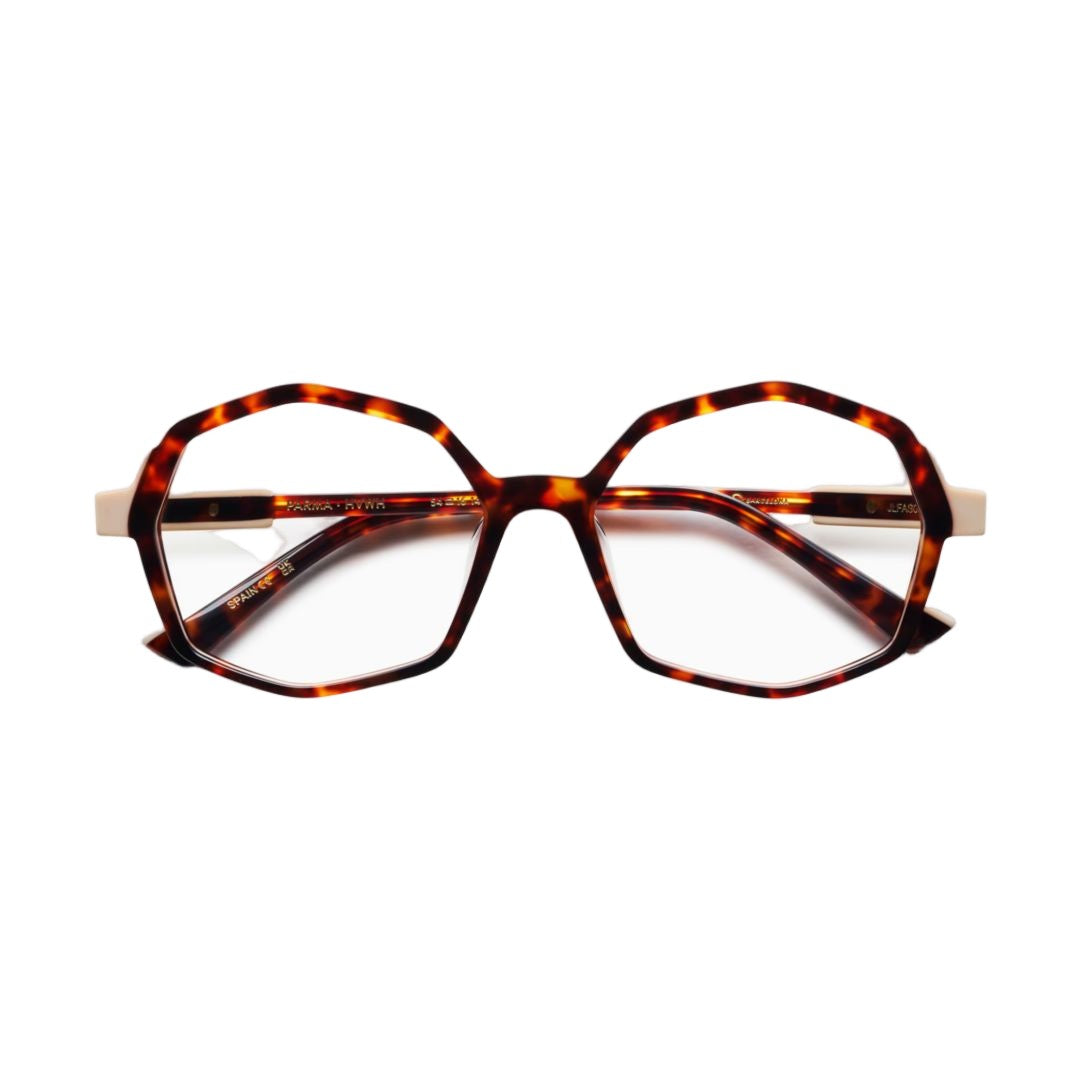Etnia Barcelona Parma Geometric Octagonal Acetate Eyeglasses With Tortoiseshell Pattern