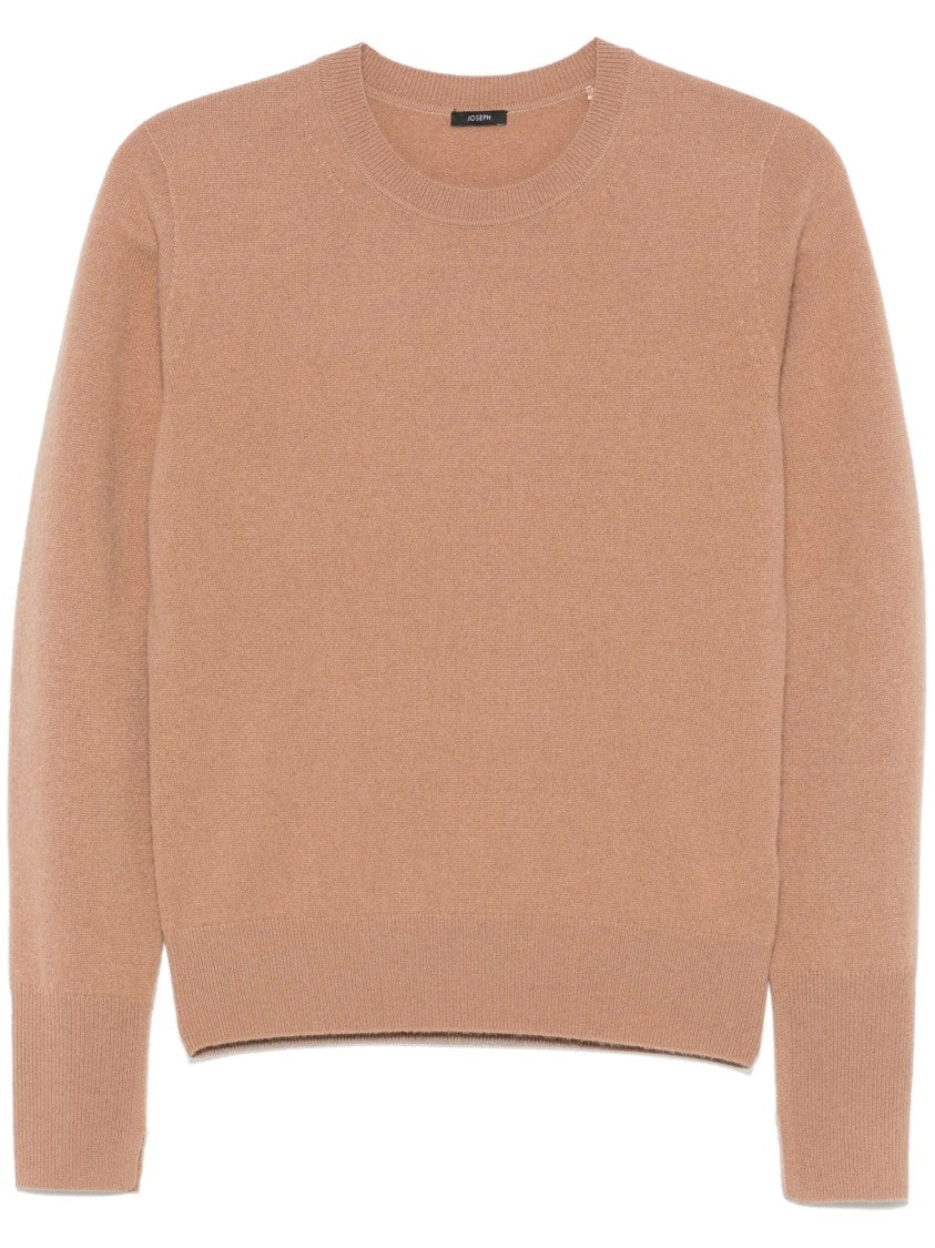 Joseph Beige Cashmere Sweater With Classic Crew Neckline