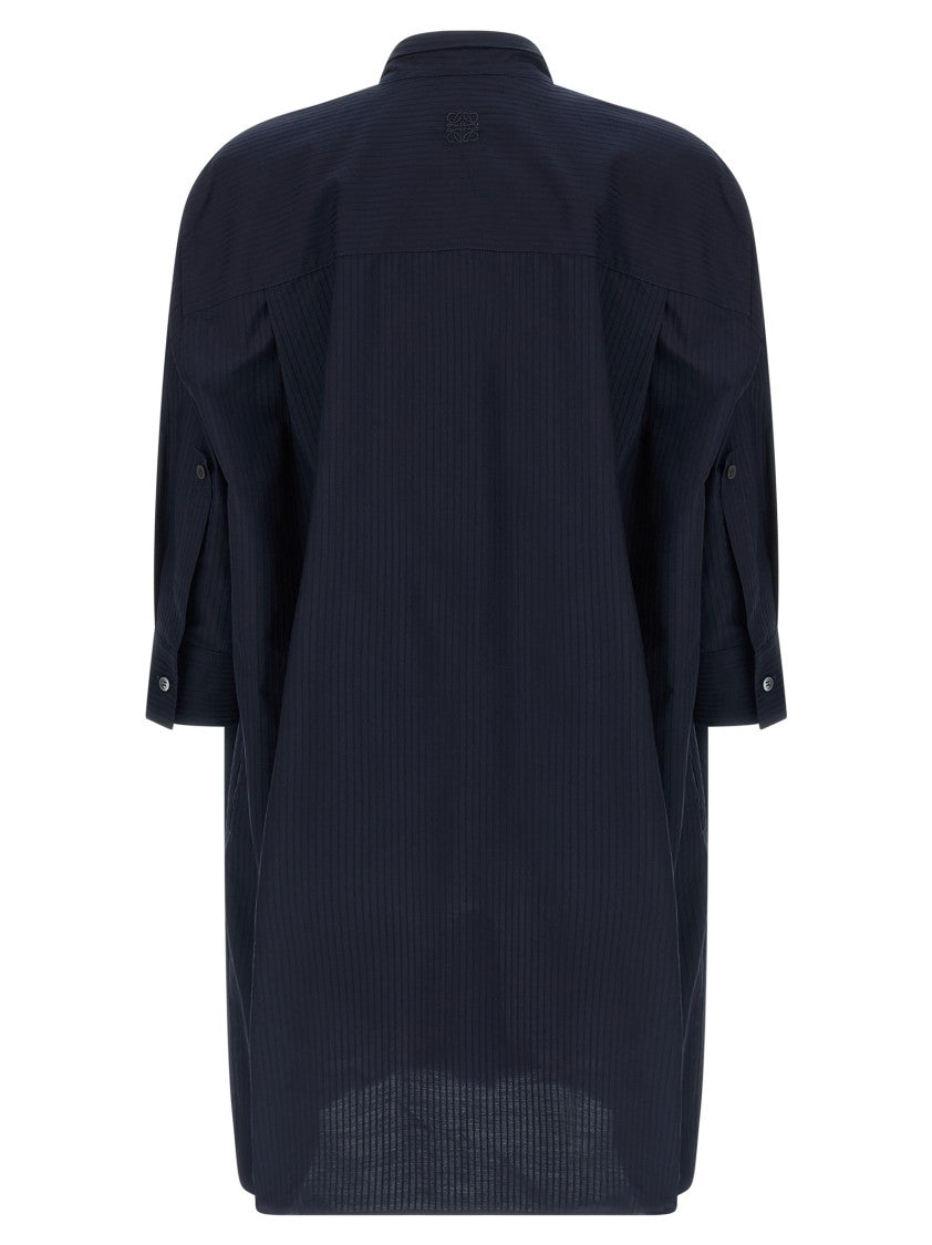 Loewe Balloon Silhouette Mini Dress With Draping And Anagram Embroidery