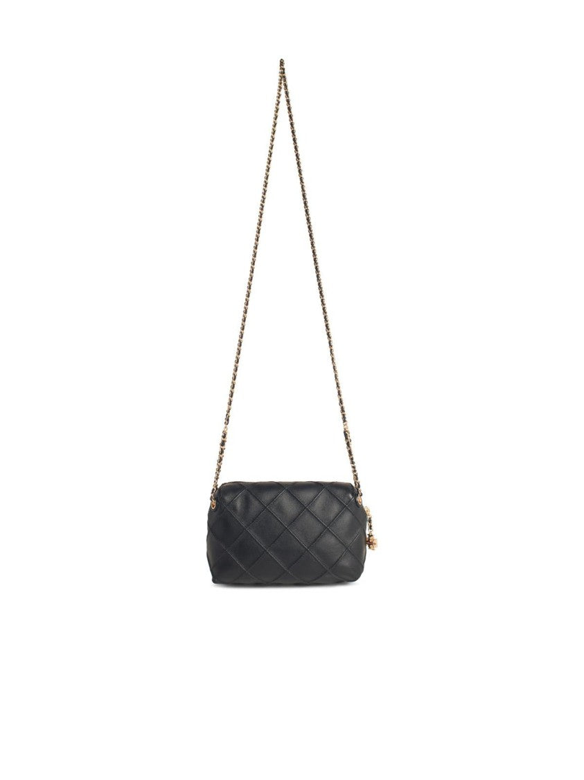 Tory Burch Fleming' Mini Black Leather Crossbody Bag