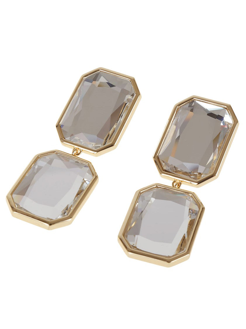 Self-Portrait Rectangular Stone Earrings