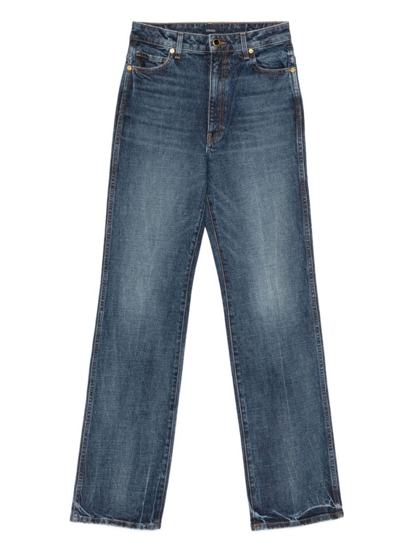 Khaite High-Waisted Blue Denim Jeans