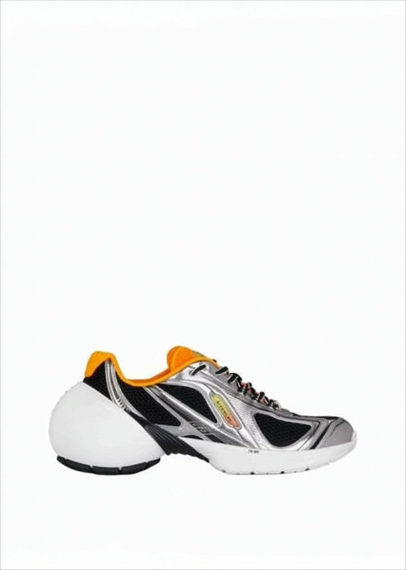Givenchy Futuristic Metallic Silver And Black Mesh Sneakers