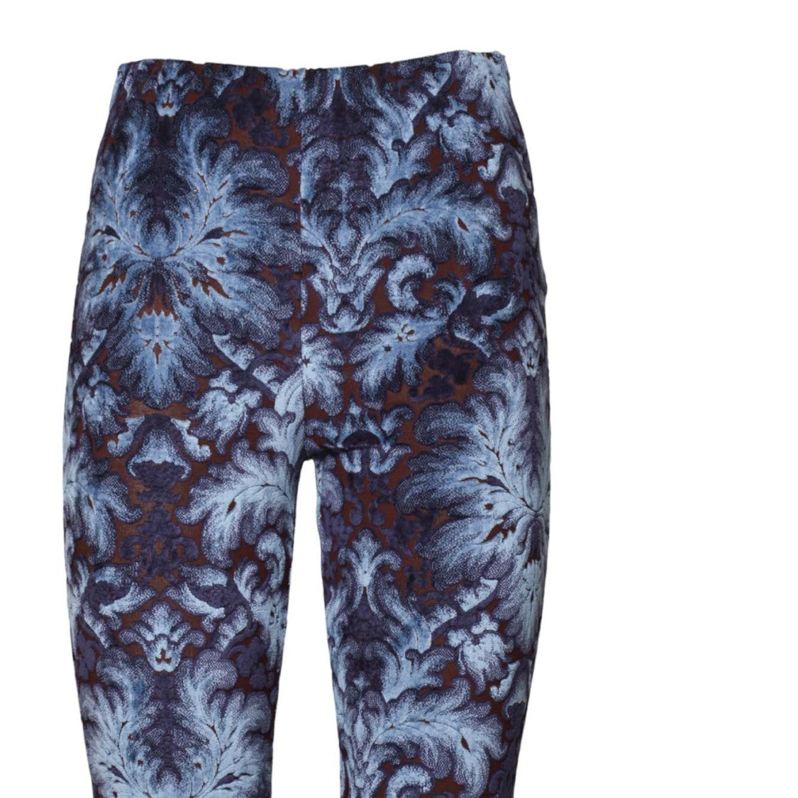 Etro Flared High-Waisted Trousers With Intricate Floral Pattern