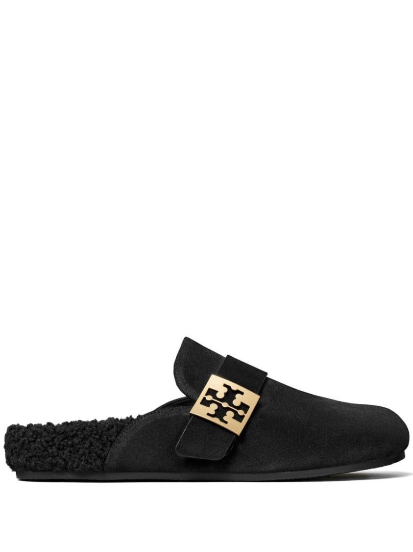 Tory Burch Black Suede Mellow Mules
