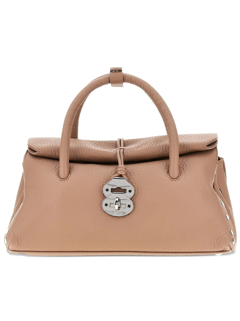 Zanellato Brown Dotta Centauro Pebbled Leather Handbag