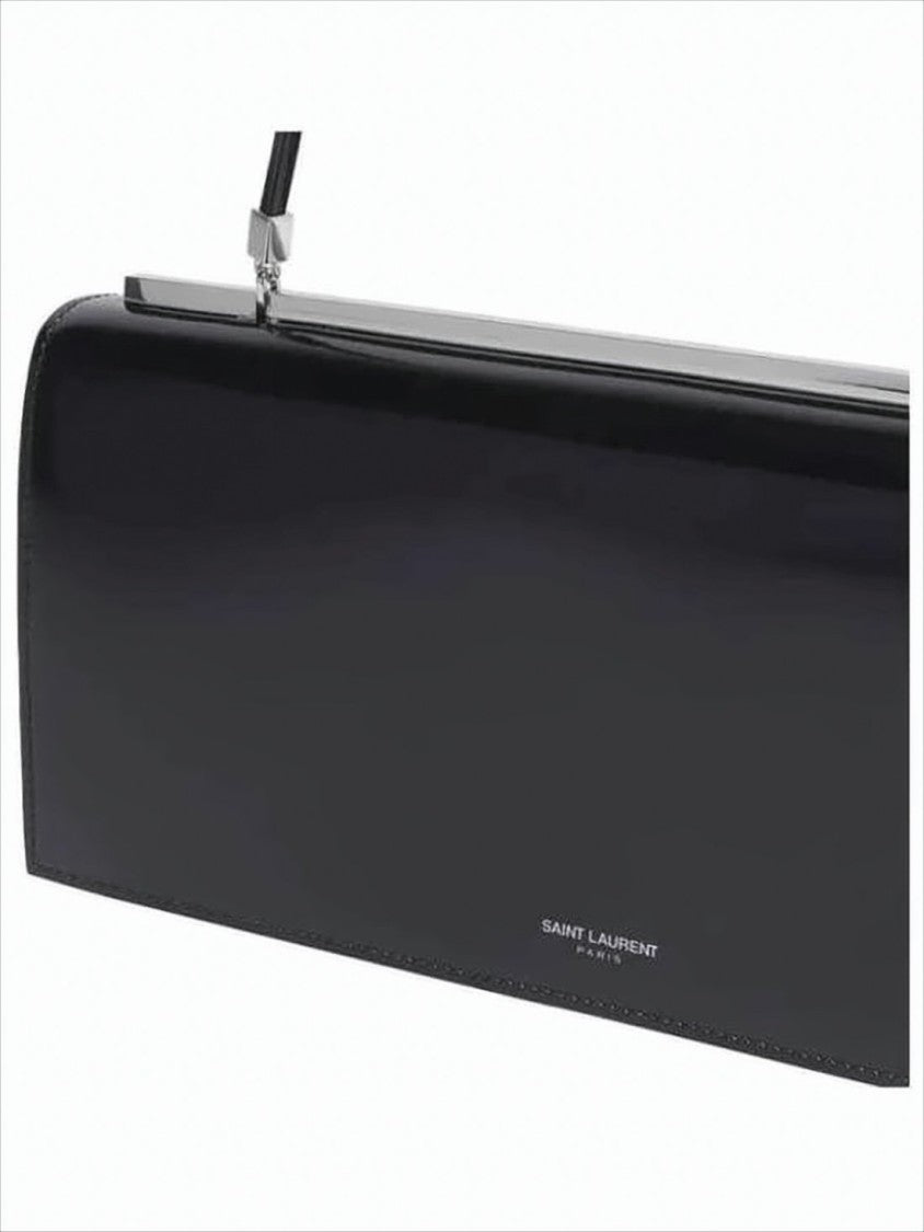 Saint Laurent Sleek Rectangular Shoulder Bag In Glossy Calf Leather
