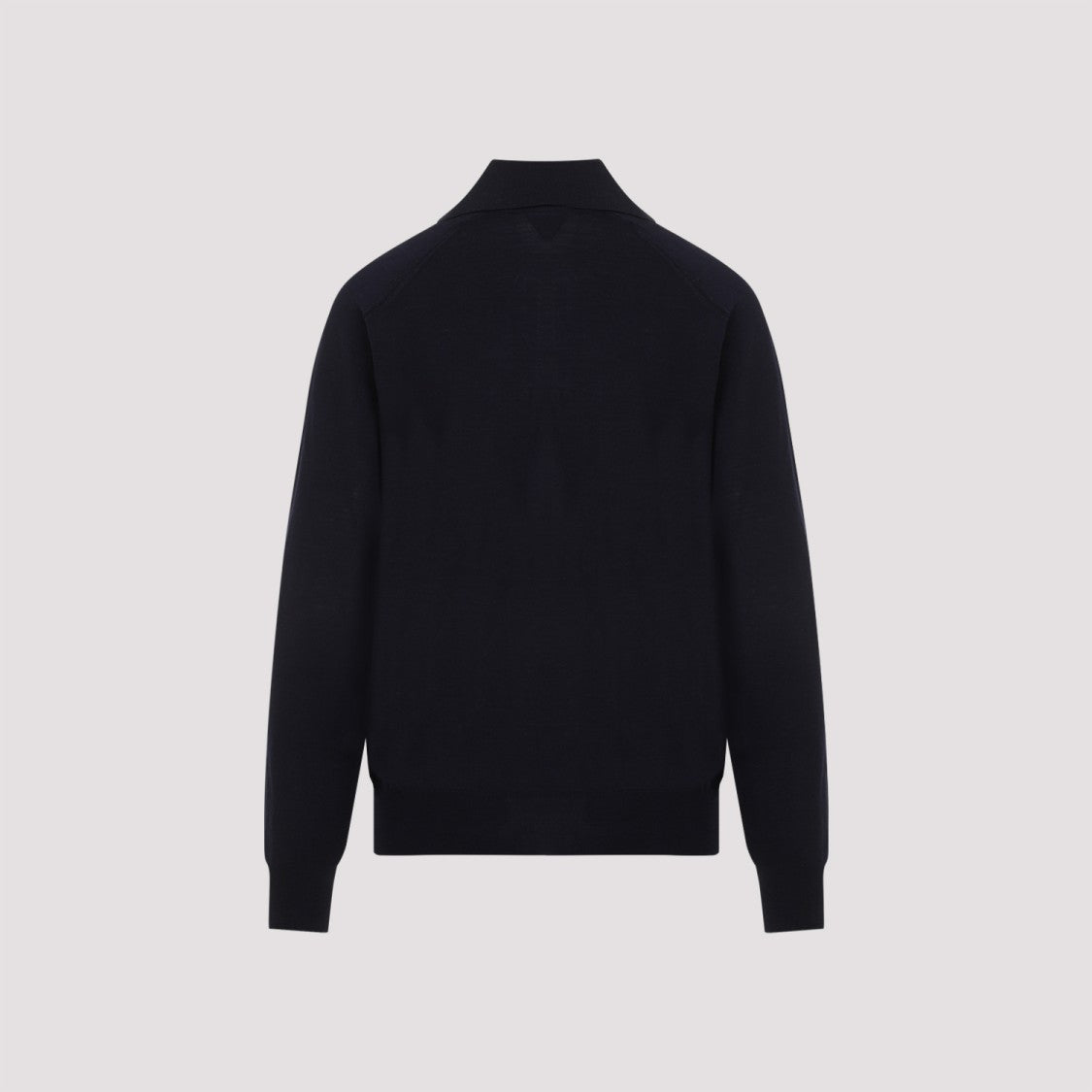 Bottega Veneta Navy-Blue Wool Long Sleeves Polo