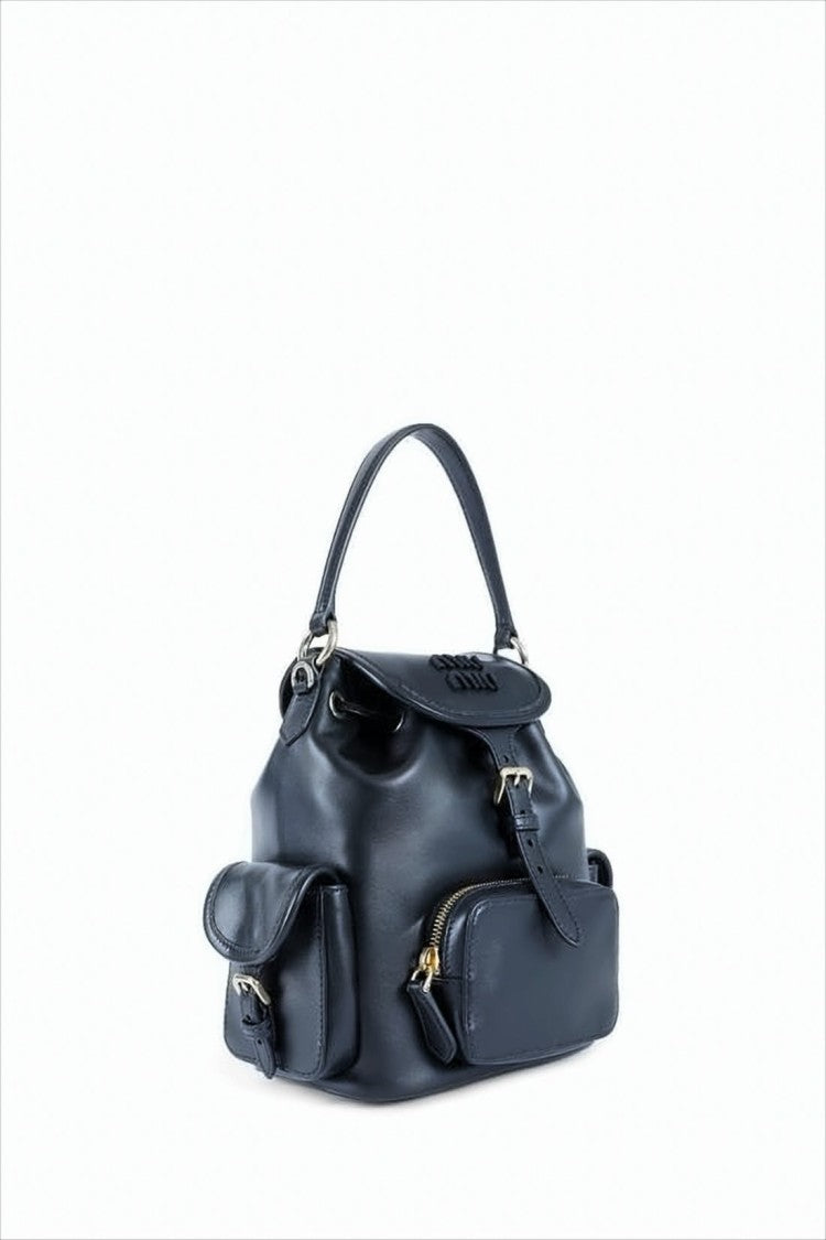 Miu Miu Structured Black Leather Crossbody Bag