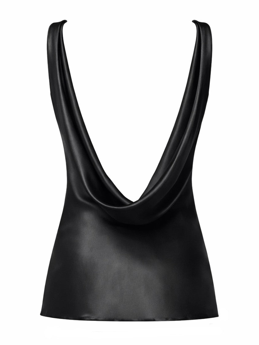 Nina Ricci Silk Draped Cowl Back Top
