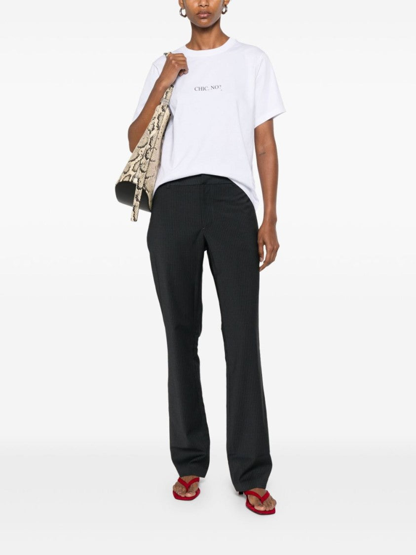 Victoria Beckham Relaxed-Fit White T-Shirt With Playful Text Print