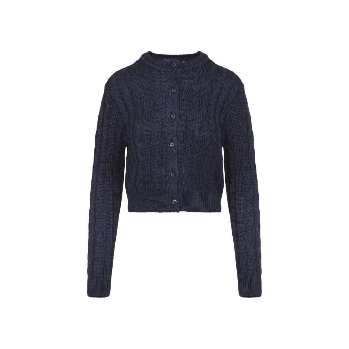 Polo Ralph Lauren Navy Blue Silk Long Cardigan With Braided Detailing