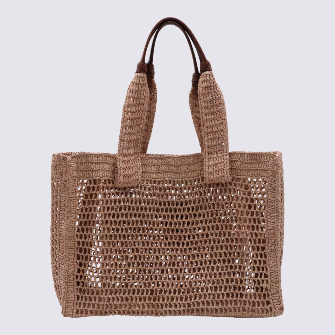 Chloé Rectangular Woven Tote Bag With Leather Accents