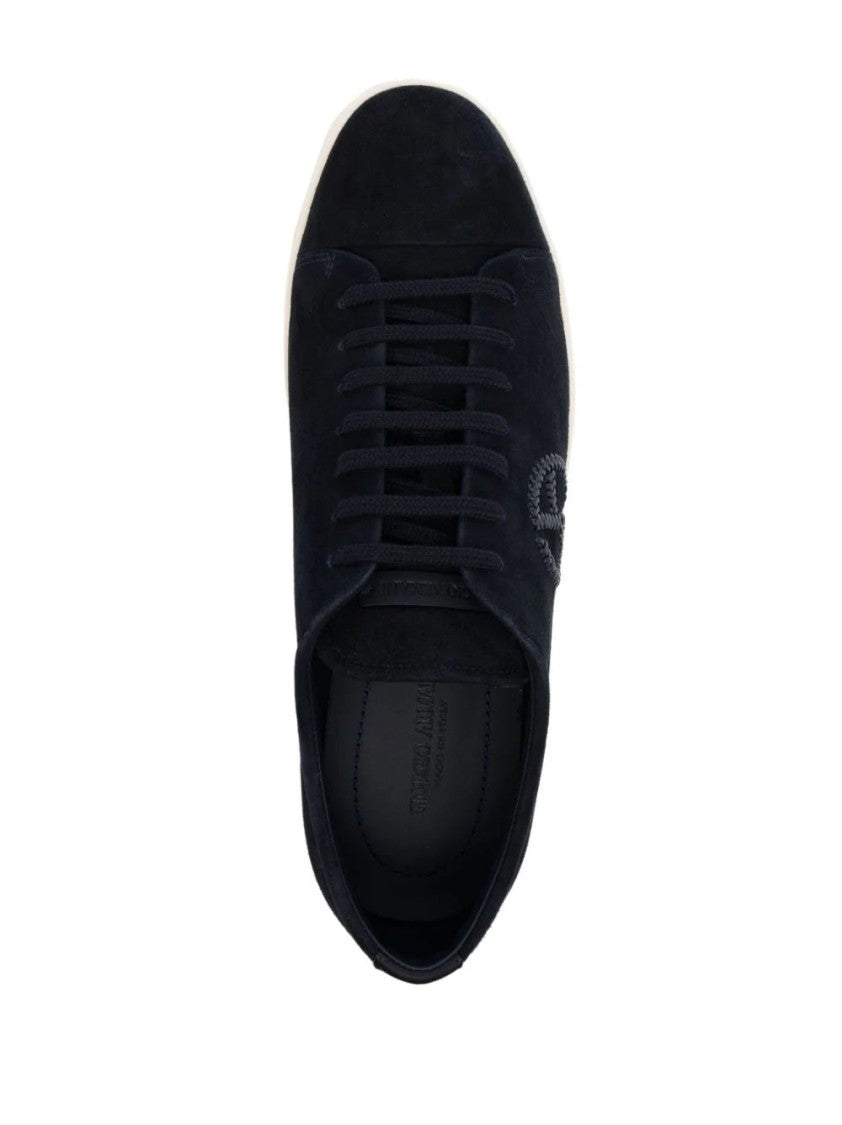 Giorgio Armani Refined Black Trainers With Soft Leather Upper