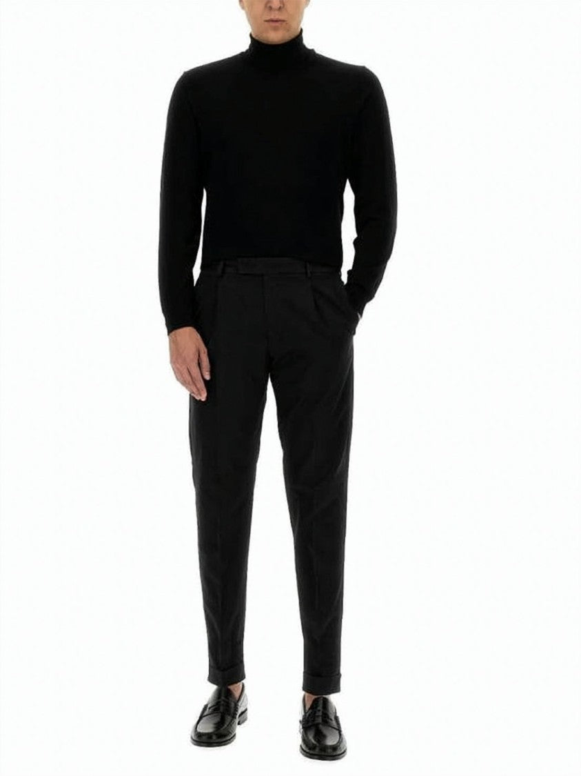 Pt Torino Tailored Straight Pants With Mid-Rise Waist And Cuffed Hem