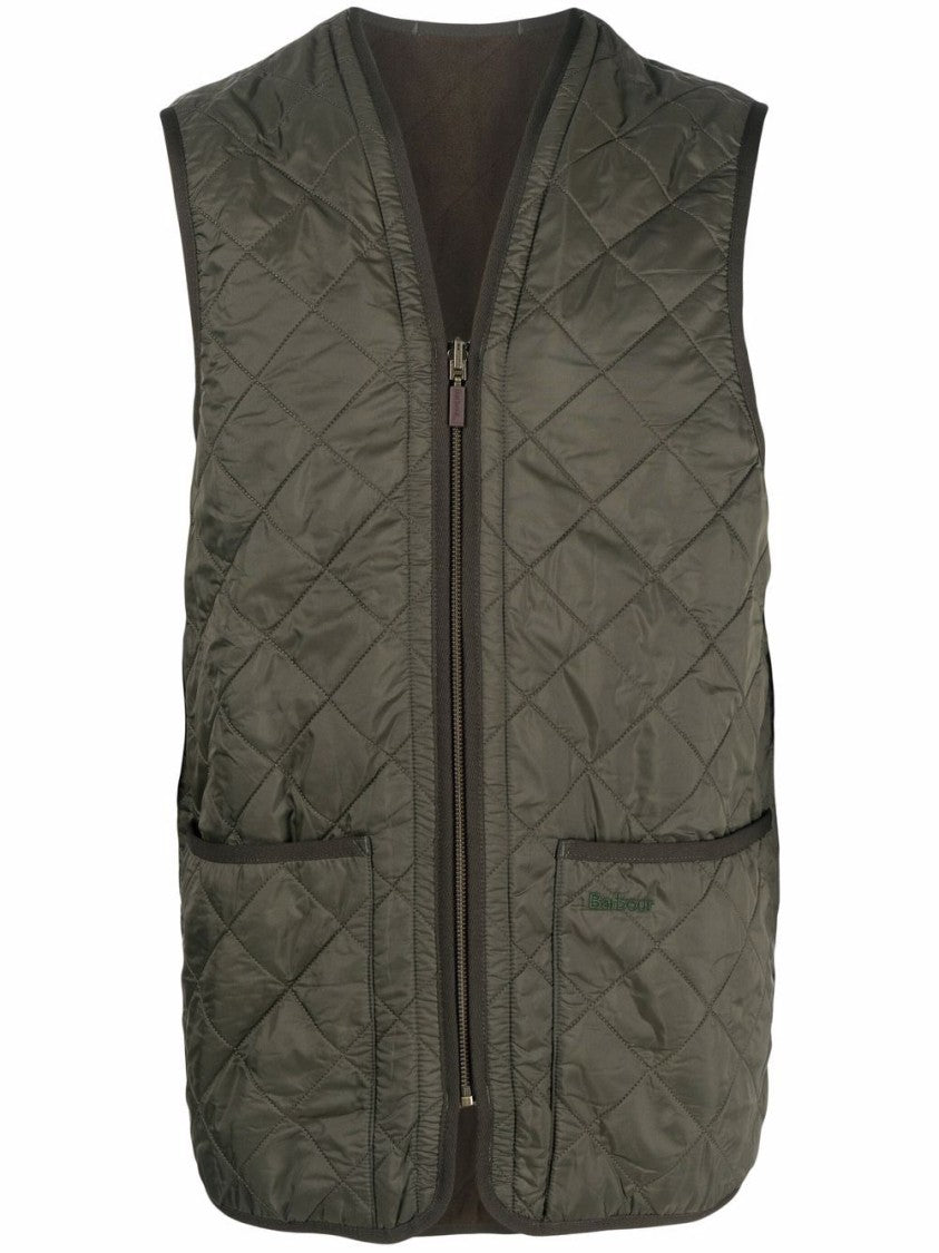 Barbour Diamond Quilted Zippered Pouch-Pocket Vest