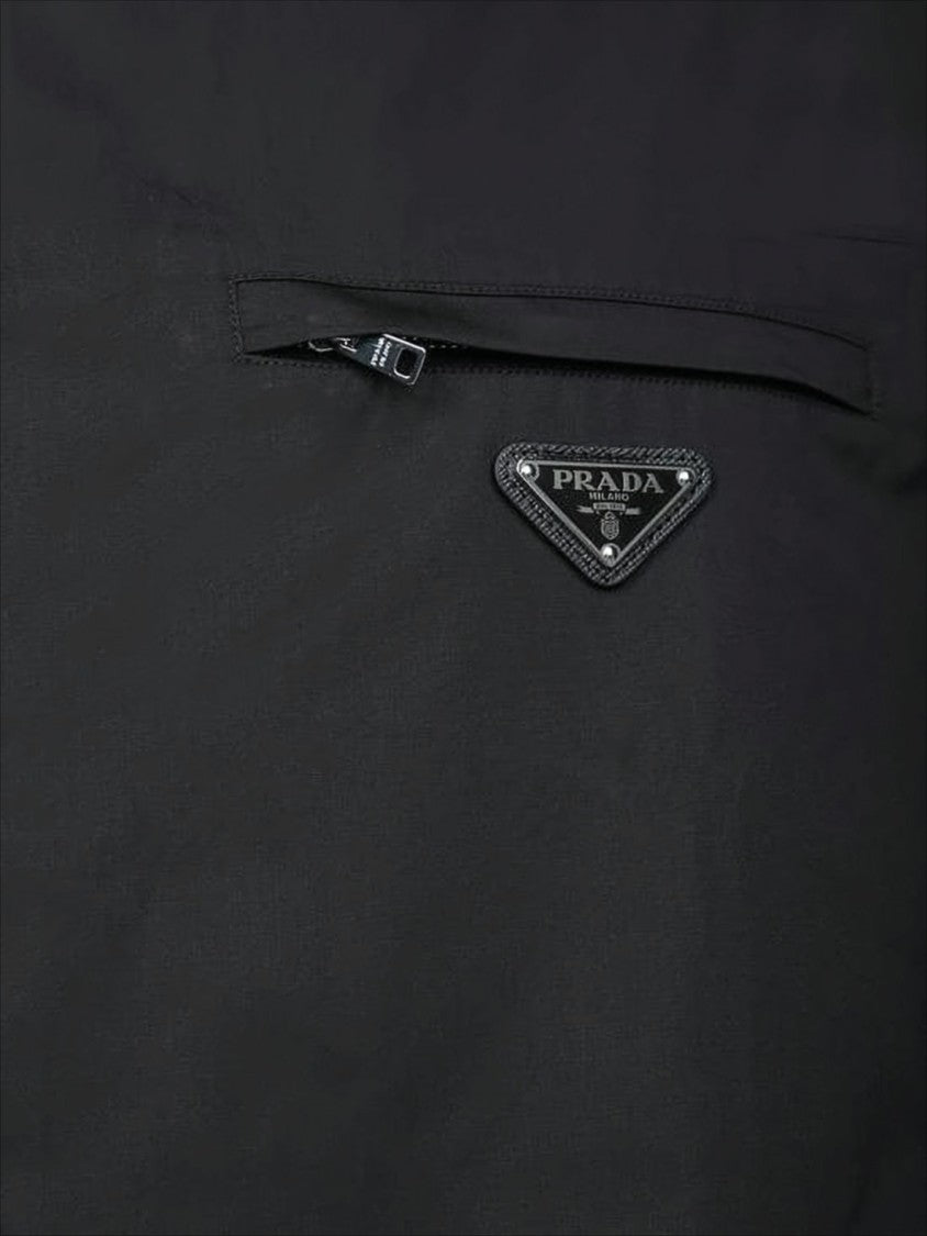 Prada Minimalist Black Long-Sleeve Shirt With Button-Down Front