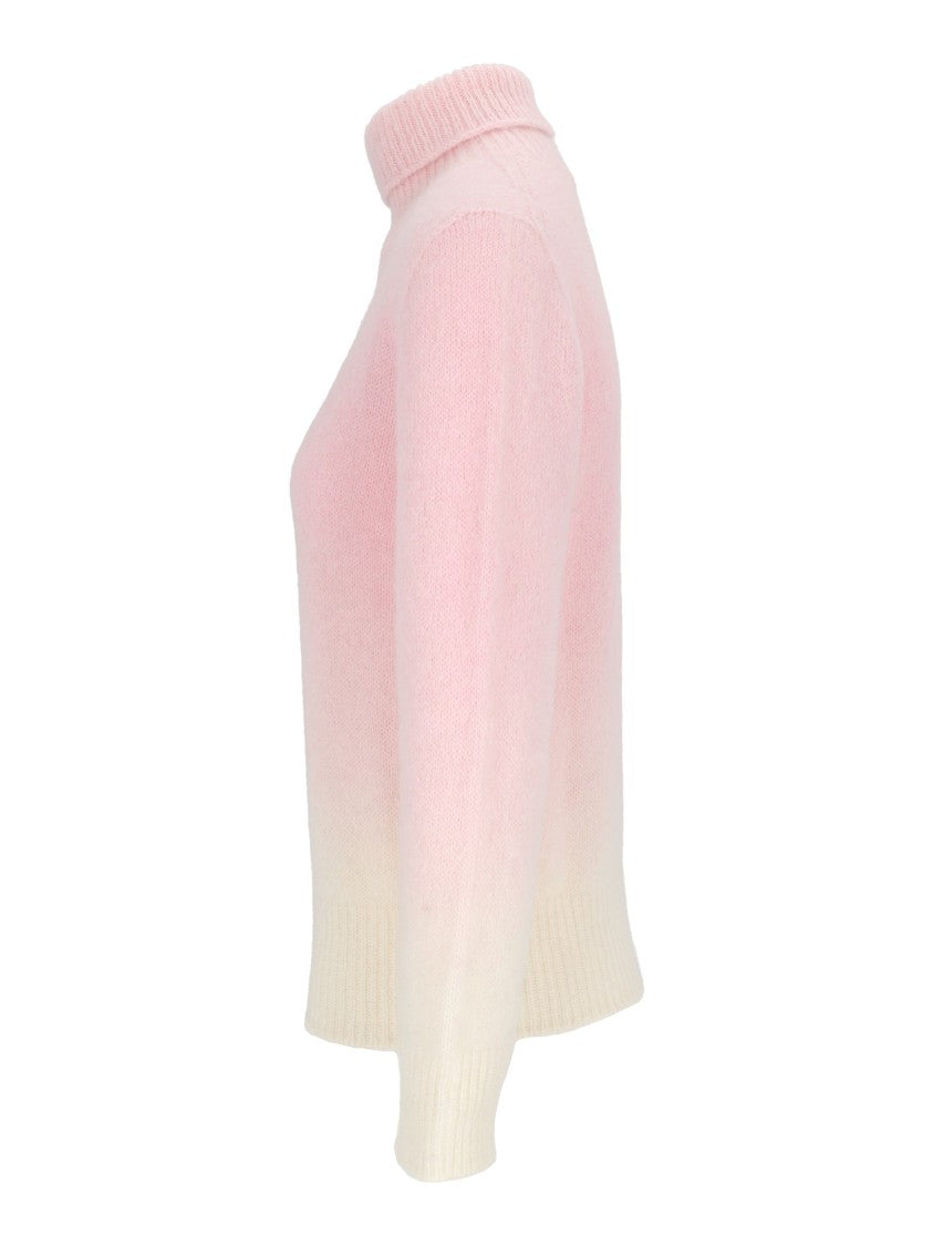 Kangra Cashmere Gradient Seamless Turtleneck Sweater With Ribbed Finishing