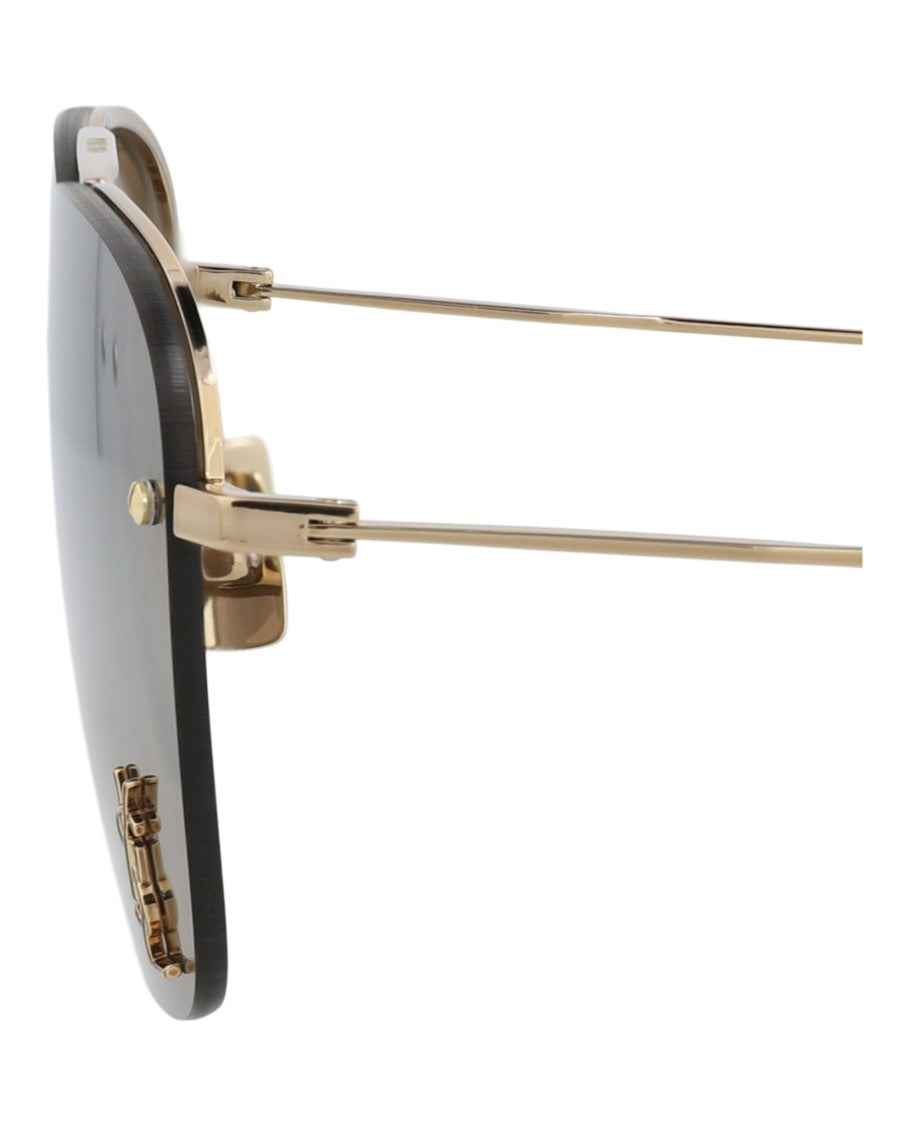 Saint Laurent Gold Aviator-Frame Metal Sunglasses With Adjustable Nose Pads