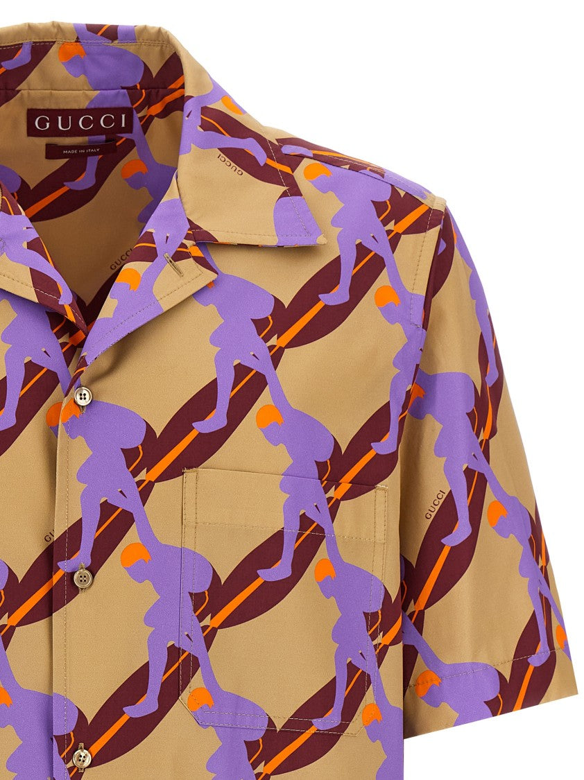 Gucci Twisted Surf Print Cotton Shirt