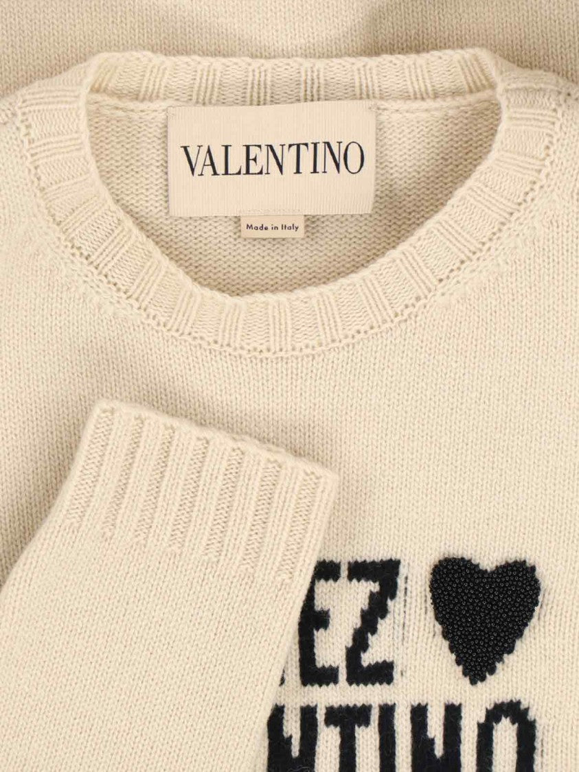 Valentino Creamy Off-White Knit Sweater